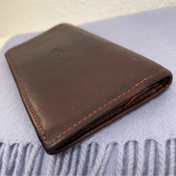 YSL• VTG Leather Pocket Secretary Wallet & Wool/Cashmere Scarf Accessory Bundle - Picture 5 of 10